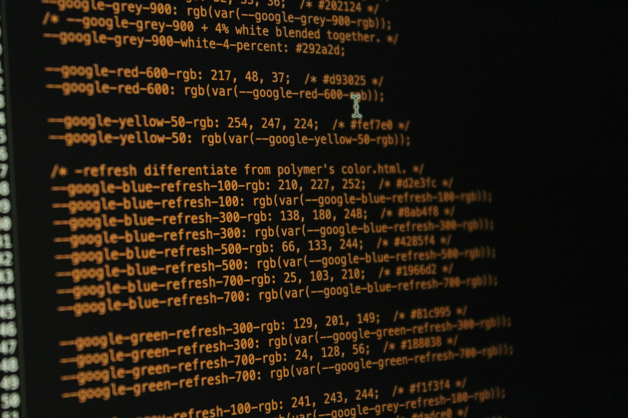 Code on a terminal screen